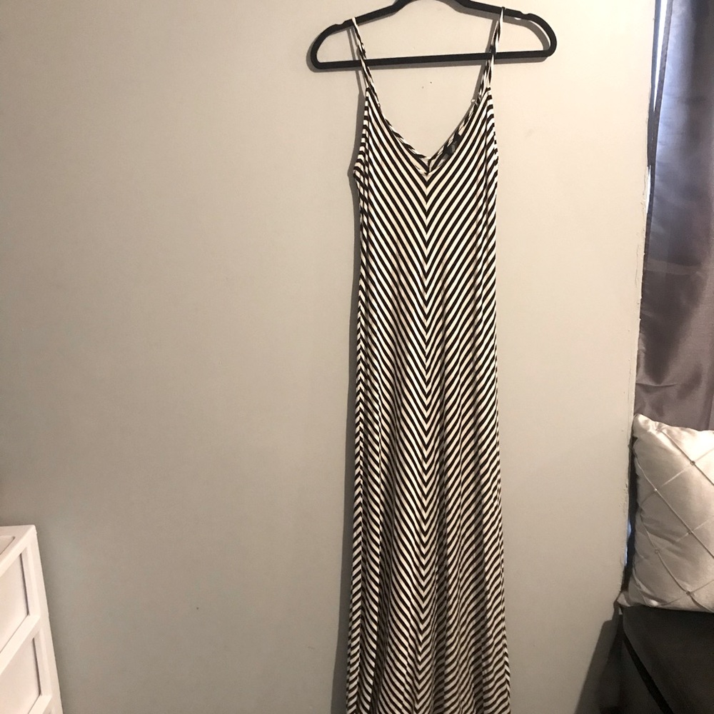 Mossimo Supply Co. Black and White Striped Maxi Dress